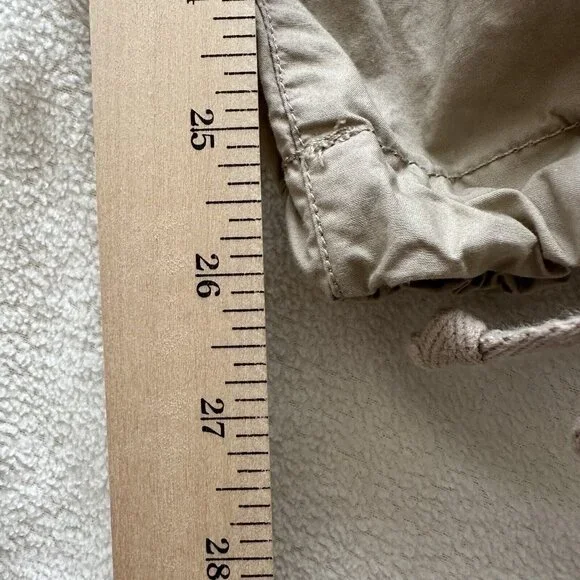 Khaki Cargo Pants Drawstring Waist Elastic Cuffs Adjustable Fit 5 Pockets - Picture 6 of 6